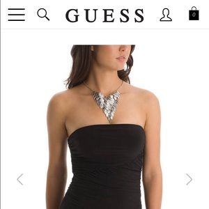 Guess shell bib necklace